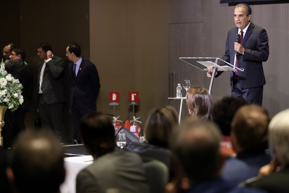 Marcos Corrêa/PR O pastor Silas Malafaia fala durante almoço de Encontro do Conselho Interdenominacional de Ministros Evangélicos do Brasil.