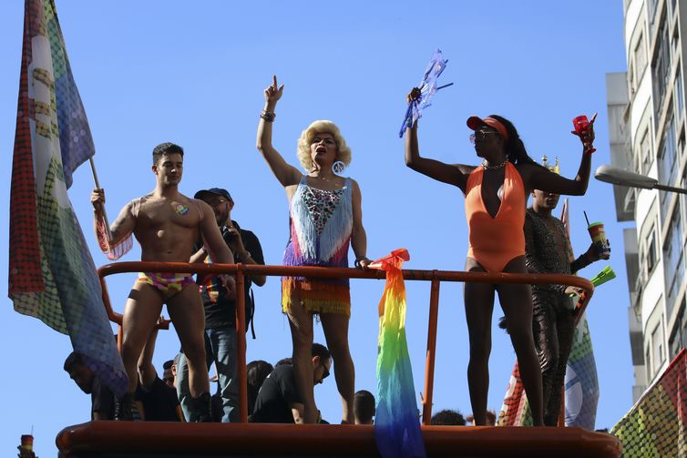 23ª Parada do Orgulho LGBT na Avenida Paulista em São Paulo.