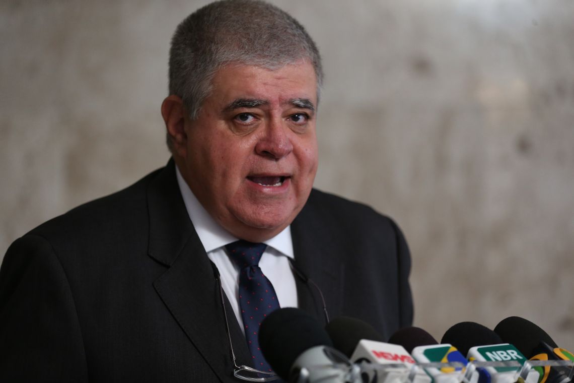 José Cruz/Agência Brasil O ministro da Secretaria de Governo, Carlos Marun, fala à imprensa, no Palácio do Planalto