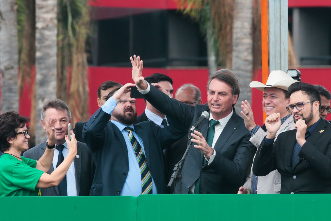 O presidente Jair Bolsonaro participa, na manhã desta quinta-feira (21), em Brasília, do evento de lançamento do partido Aliança pelo Brasil