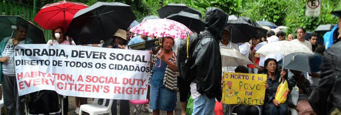 Moradores de comunidade do Horto, no Rio de Janeiro, protestam contra remoção Moradores de comunidade do Horto, no Rio de Janeiro, protestam contra remoção