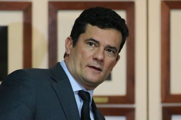 O ministro da Justiça e Segurança Pública, Sergio Moro, participa da  cerimônia de assinatura de protocolo de intenções com o Ministério da Cidadania, para o combate à pirataria 