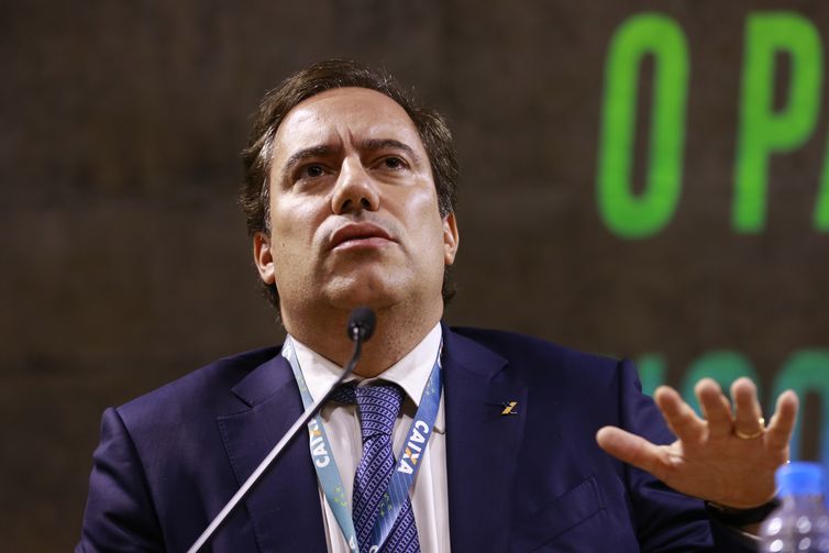 O presidente da Caixa Econômica Federal, Pedro Guimarães, fala no Seminário "A Nova Economia Liberal", na Fundação Getúlio Vargas (FGV), no Rio de Janeiro. 