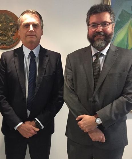 Divulgação Presidência da República O presidente Jair Bolsonaro, recebe o Chanceler Ernesto Araújo