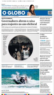 Capa do Jornal O Globo Edição 2022-01-03