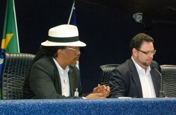 Conselheiro João Jorge Rodrigues e diretor-Geral da EBC, Eduardo Castro (Foto: Flávia Vieira/Alepe/Gabinete do Deputado Luciano Siqueira)
