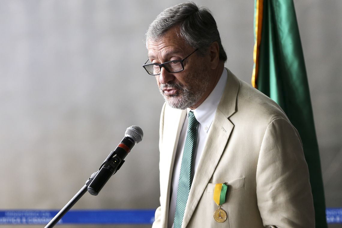 Marcelo Camargo/Agência Brasil Brasília - O ministro da Justiça, Torquato Jardim, durante a abertura da Semana do Índio (Marcelo Camargo/Agência Brasil)