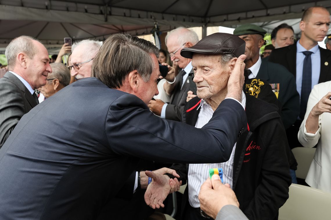 Marcos Corrêa/PR Presidente da República, Jair Bolsonaro durante cerimônia de comemoração do Dia da Vitória e de Imposição da Medalha da Vitória.