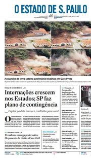 Capa do Jornal O Estado de S. Paulo Edição 2022-01-14
