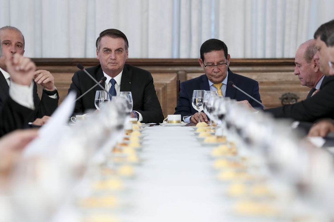 Presidente da RepÃºblica,Jair Bolsonaro, durante a 10Âª ReuniÃ£o do Conselho de Governo .