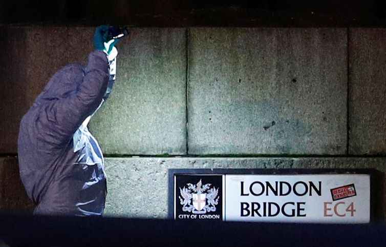 A forensics officer is seen near the site of an incident at London Bridge in London, Britain, November 29, 2019. REUTERS/Peter Nicholls BEST QUALITY AVAILABLE