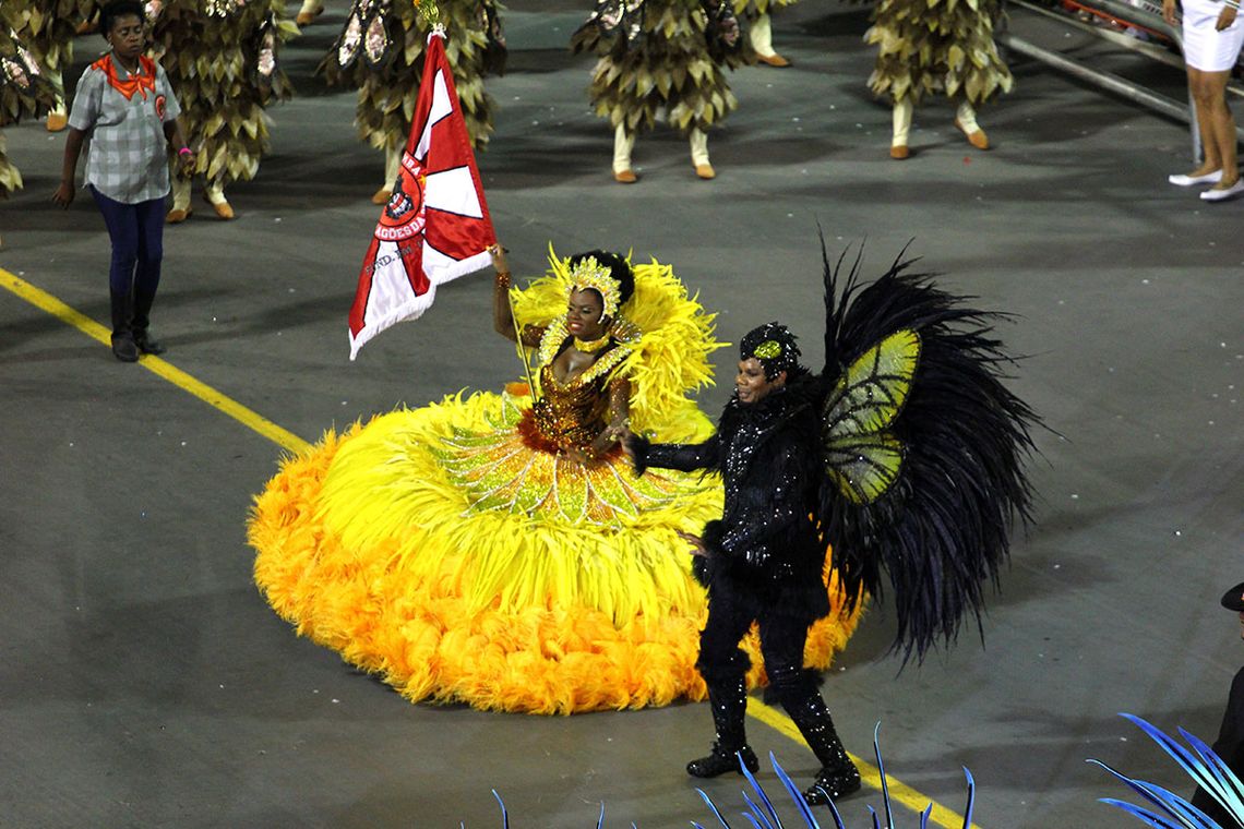 Divulgação/LigaS São Paulo – Dragões da Real no segundo dia de desfile das escolas de samba paulistanas do Grupo Especial (Divulgação/LigaSP)
