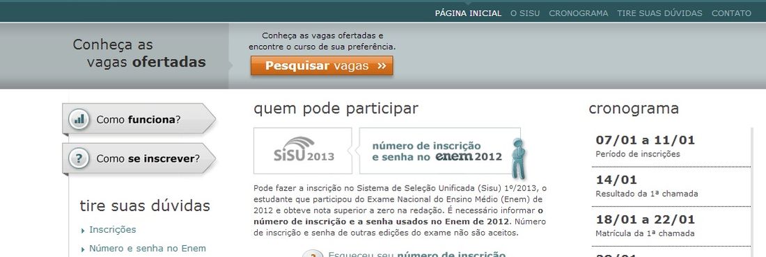 página do sisu página dos Sisu