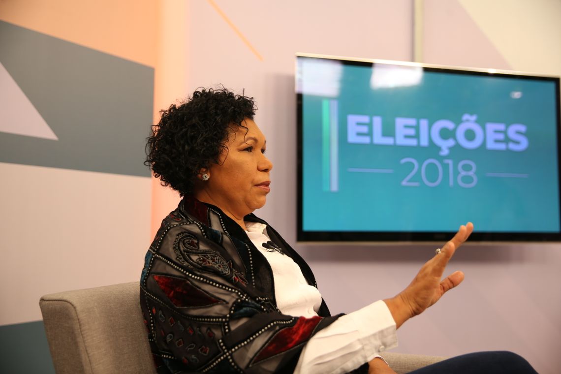 Marcello Casal jr/Agência Brasil A Empresa Brasil de Comunicação (EBC) entrevista a candidata à Presidência da República pelo PSTU, Vera Lúcia. Ela é a sétima a participar da série de entrevistas da EBC com presidenciáveis.