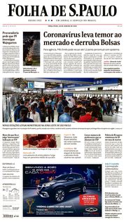 Capa do Jornal Folha de S. Paulo Edição 2020-01-28