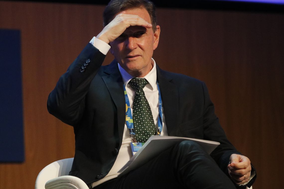 Tânia Rêgo/Agência Brasil O prefeito do Rio de Janeiro, Marcelo Crivella, participa da abertura do 11º Congresso Mundial de Câmaras, no Windsor Convention Center, na Barra da Tijuca, Rio de Janeiro.