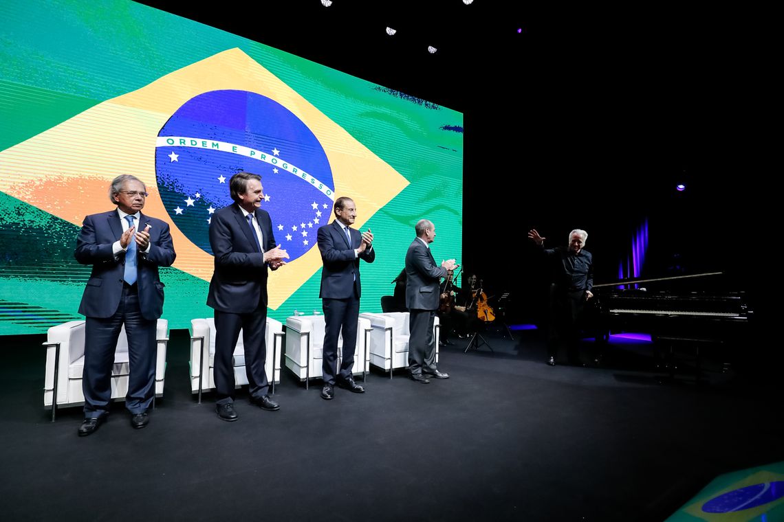 Alan Santos/PR Presidente Jair Bolsonaro durante encontro com lideranças empresariais e cerimônia de entrega da Ordem do Mérito Industrial São Paulo.