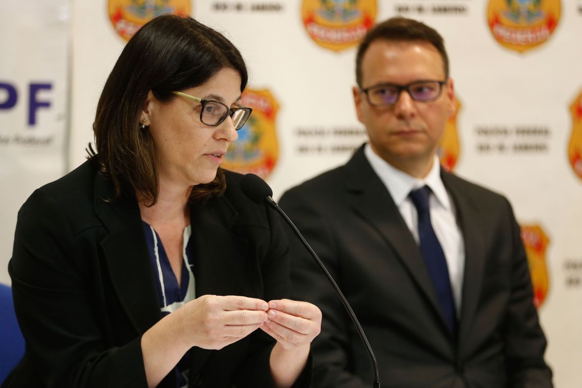Tomaz Silva/Agência Brasil Rio de Janeiro - A procuradora do Tribunal Regional Federal Andreia Bayão Freire durante entrevista coletiva na sede da Superintendência Regional da PF (Tomaz Silva/Agência Brasil)