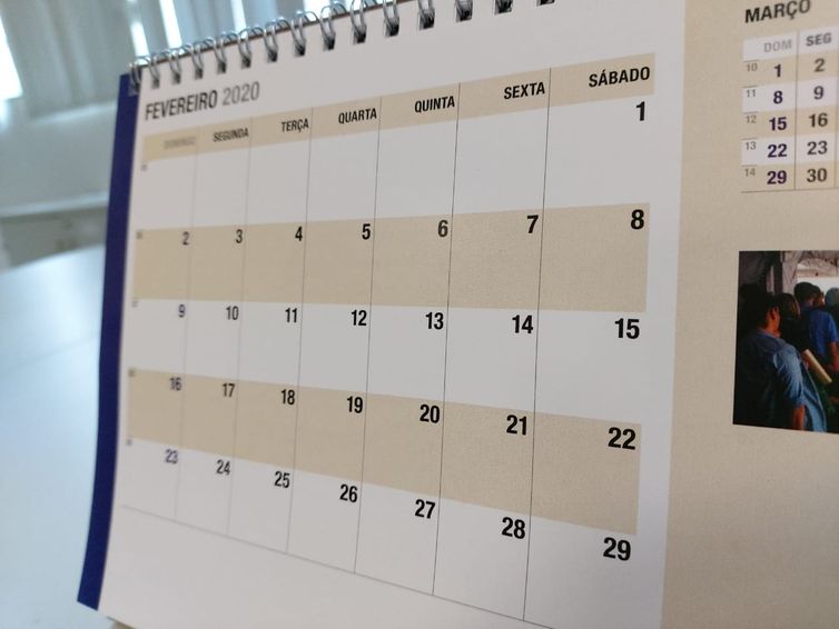 Calendário fevereiro 2020