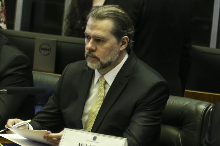 O presidente do STF, Dias Toffoli, participa no Congresso Nacional da sessão solene em comemoração aos 30 anos da Constituição Federal.