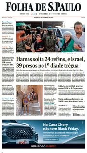 Capa do Jornal Folha de S. Paulo Edição 2023-11-25