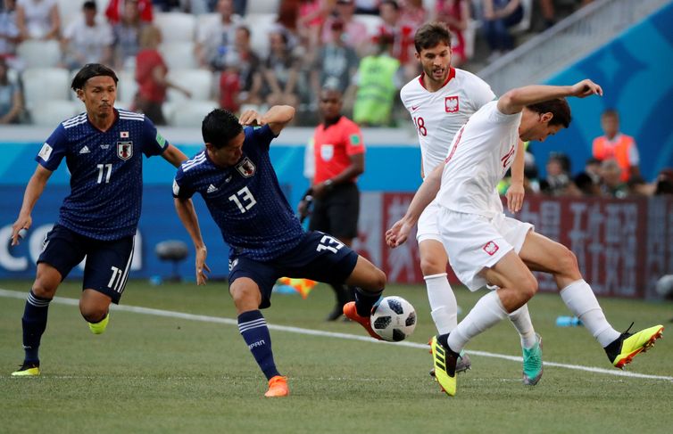 Copa 2018, JapÃ£o e PolÃ´nia, Lance     REUTERS/Ueslei Marcelino