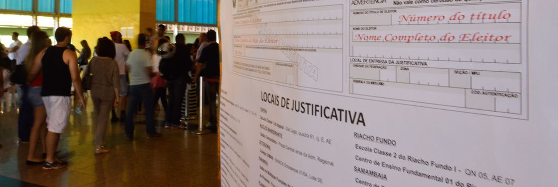 Formulário de Justificativa de Voto Seção de Justificativa Eleitoral no Shopping Pátio Brasil, no Setor Comercial Sul em Brasília (Marcello Casal Jr./Agência Brasil)