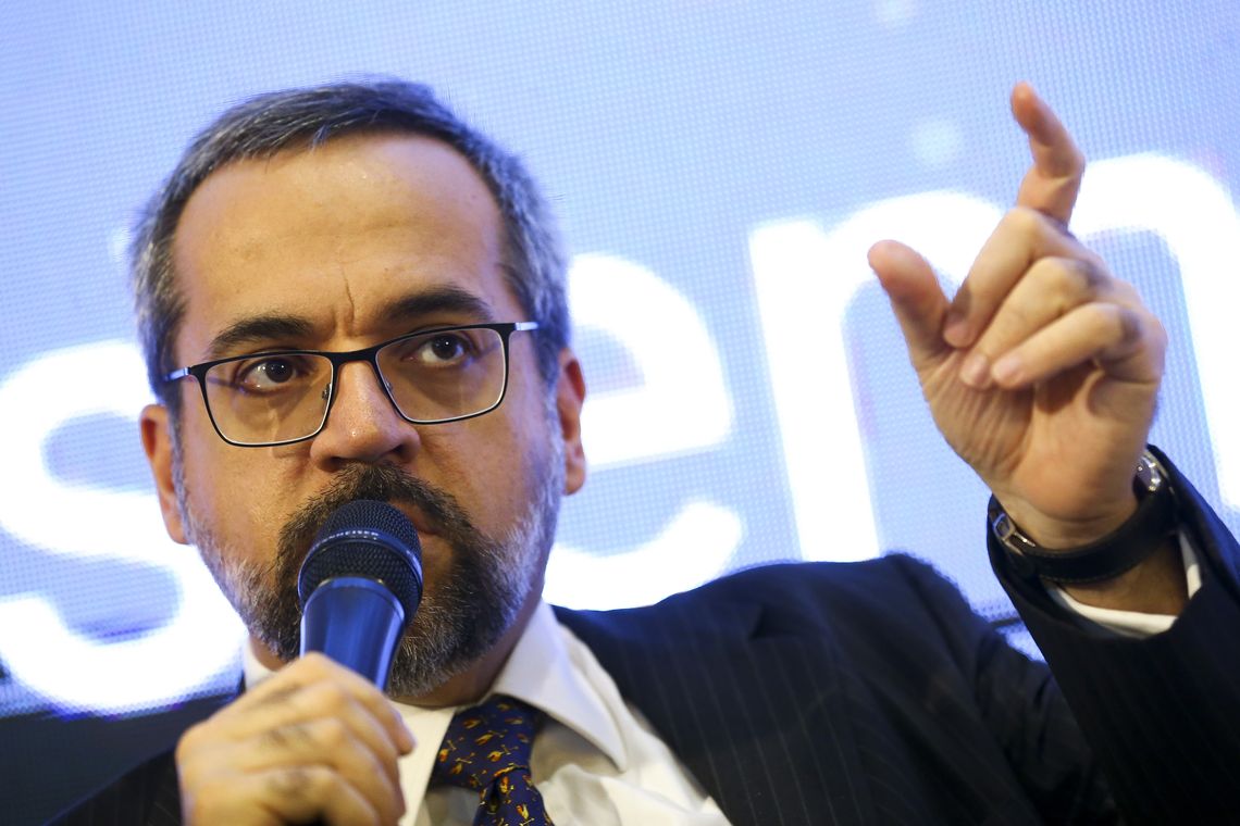 Marcelo Camargo/Agência Brasil O ministro da Educação, Abraham Weintraub, durante lançamento do Programa Novos Caminhos.