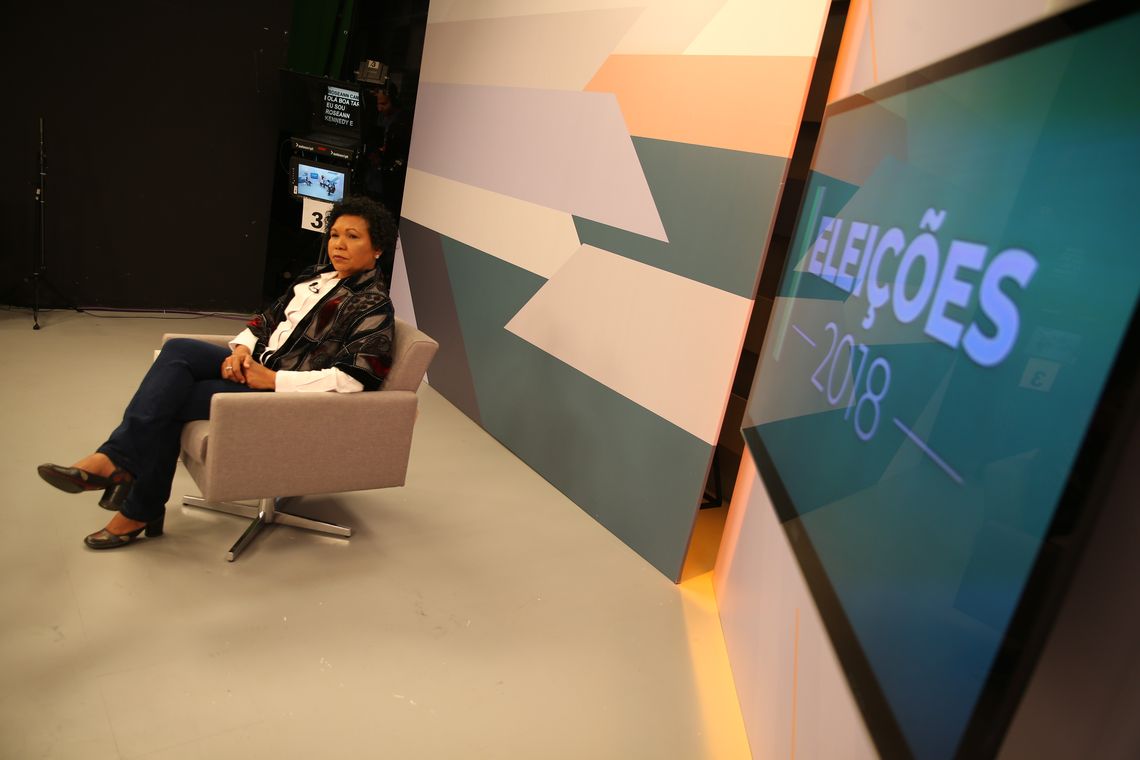 Marcello Casal jr/Agência Brasil A Empresa Brasil de Comunicação (EBC) entrevista a candidata à Presidência da República pelo PSTU, Vera Lúcia. Ela é a sétima a participar da série de entrevistas da EBC com presidenciáveis.