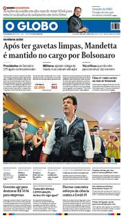 Capa do Jornal O Globo Edição 2020-04-07