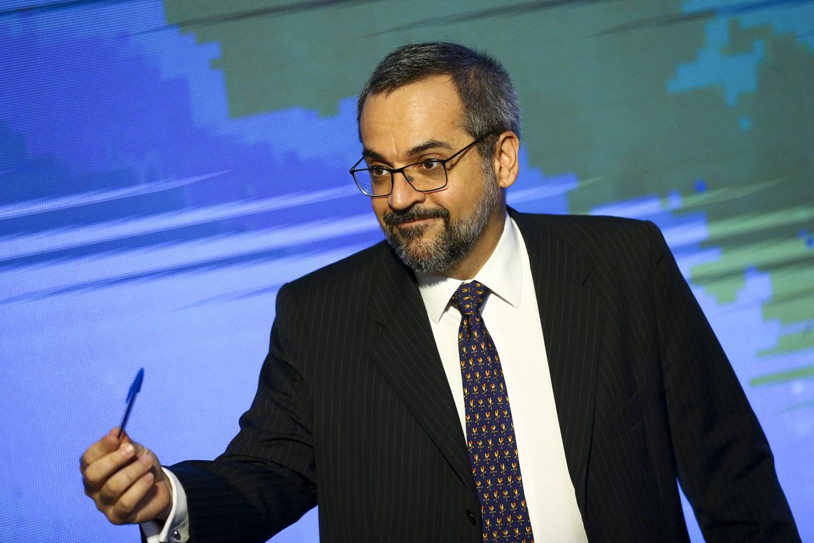 Marcelo Camargo/Agência Brasil O ministro da Educação, Abraham Weintraub, durante lançamento do Programa Novos Caminhos.