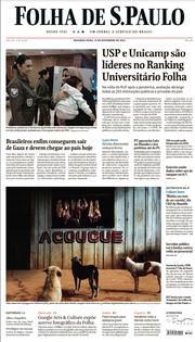 Capa do Jornal Folha de S. Paulo Edição 2023-11-13