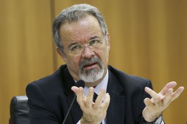 O ministro da Segurança Pública, Raul Jungmann durante entrevista coletiva.