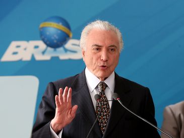 O presidente Michel Temer discursa durante cerimônia de posse do novo ministro da Secretaria-Geral da Presidência da República, Ronaldo Fonseca de Souza, no Palácio do Planalto. 