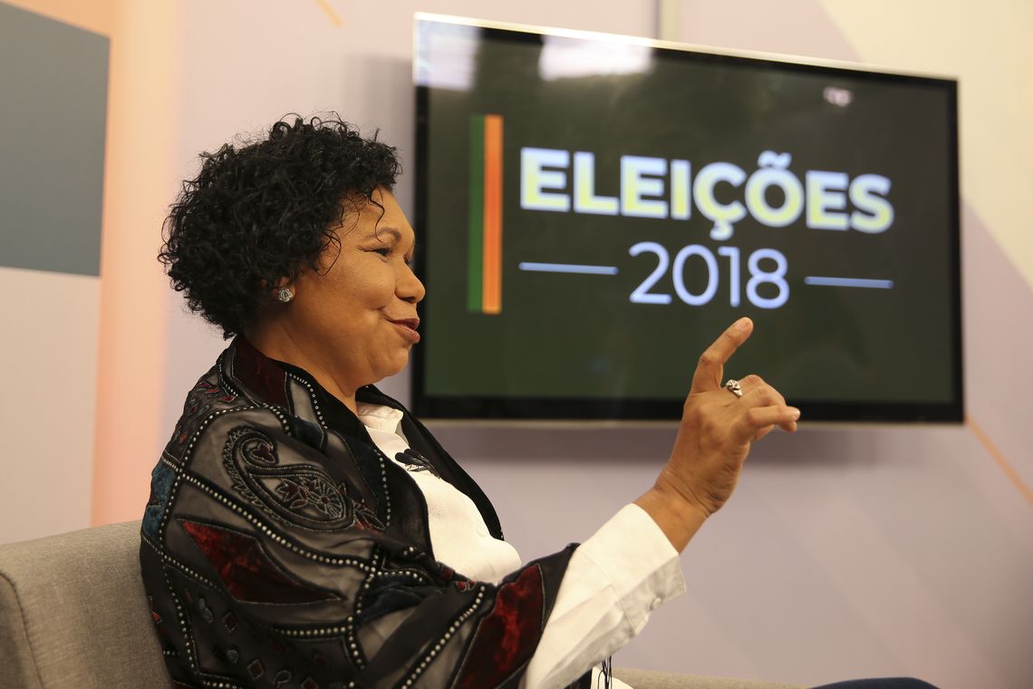 Marcello Casal jr/Agência Brasil A Empresa Brasil de Comunicação (EBC) entrevista a candidata à Presidência da República pelo PSTU, Vera Lúcia. Ela é a sétima a participar da série de entrevistas da EBC com presidenciáveis.