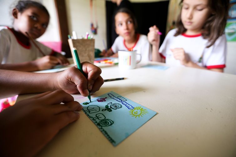 Brasília - Alunos da rede pública de ensino do Distrito Federal participam de atividades de educação ambiental na Escola da Natureza (Marcelo Camargo/Agência Brasil)