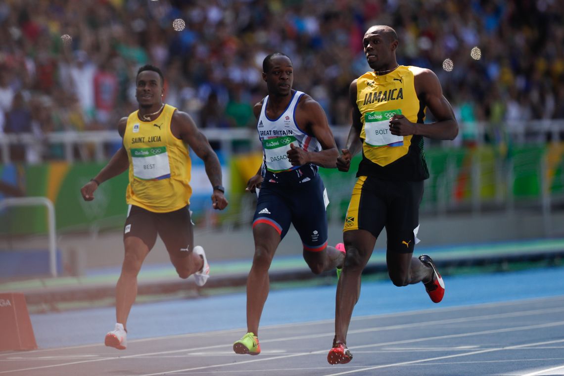 Fernando Frazão/Agência Brasil Rio de Janeiro - O jamaicano Usain Bolt vence sua bateria na rodada classificatória dos 100 metros rasos de atletismo dos Jogos Rio 2016, no Estádio Olímpico (Fernando Frazão/Agência Brasil)