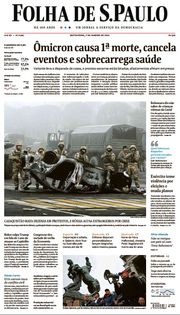 Capa do Jornal Folha de S. Paulo Edição 2022-01-07
