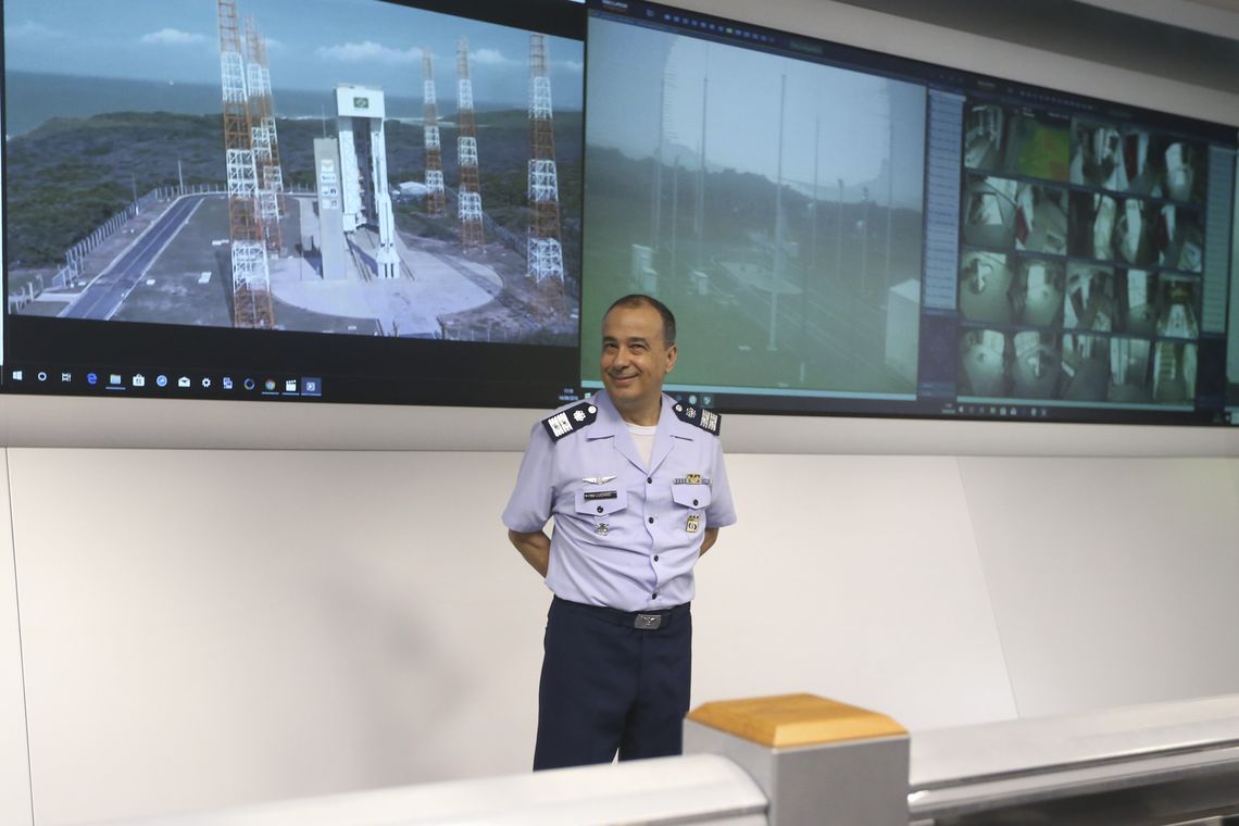 Valter Campanato/Agência Brasil O diretor do Centro de Lançamento de Alcântara, Coronel Luciano Valentim Rechiuti durante coletiva de imprensa.
