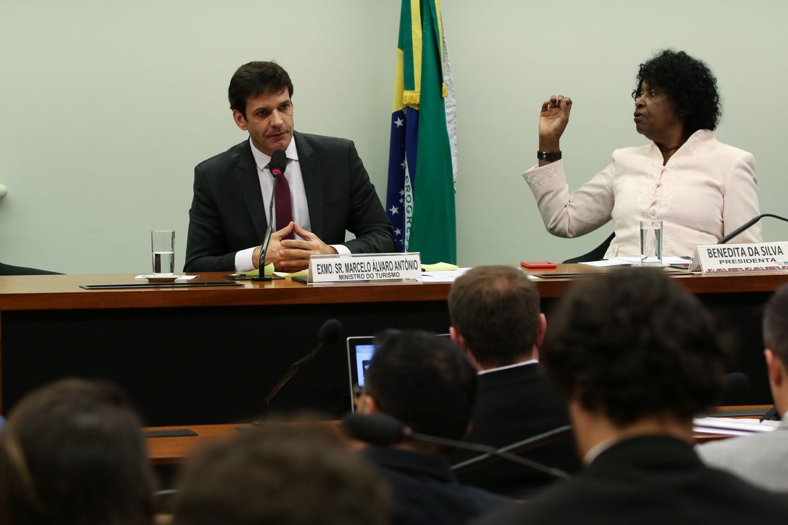 Fabio Rodrigues Pozzebom/Agência Brasil O ministro do Turismo, Marcelo Álvaro Antônio, participa da comissão de cultura da Câmara dos Deputados