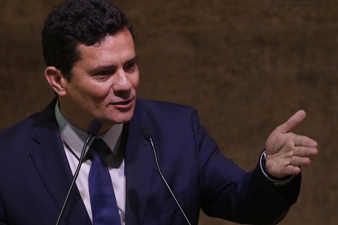 O futuro ministro da Justiça no governo de Jair Bolsonaro, Sergio Moro, fala durante Simpósio de Combate à Corrupção, na Fundação Getúlio Vargas, no Rio de Janeiro.