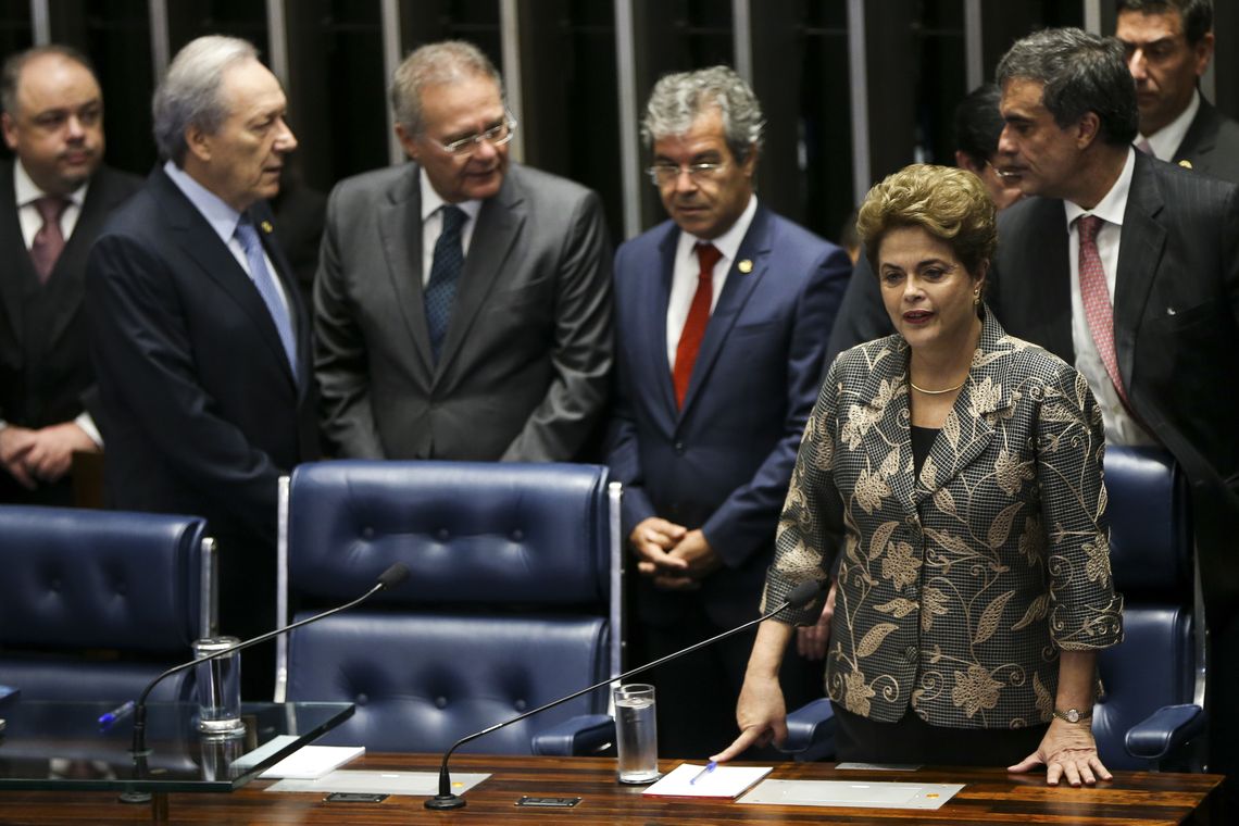 Marcelo Camargo/Agência Brasil Brasília - A presidenta afastada, Dilma Rousseff, faz sua defesa durante sessão de julgamento do impeachment no Senado (Marcelo Camargo/Agência Brasil)