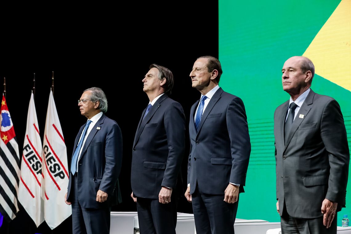 Alan Santos/PR Presidente Jair Bolsonaro durante encontro com lideranças empresariais e cerimônia de entrega da Ordem do Mérito Industrial São Paulo.