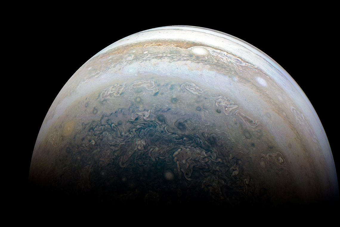 NASA&#039;s Juno spacecraft captures Jupiter&#039;s southern hemisphere, as the spacecraft performed its 13th close flyby of Jupiter on May 23, 2018.  Picture taken May 23, 2018.    NASA/JPL-Caltech/SwRI/MSSS/Kevin M. Gill/Handout via REUTERS    