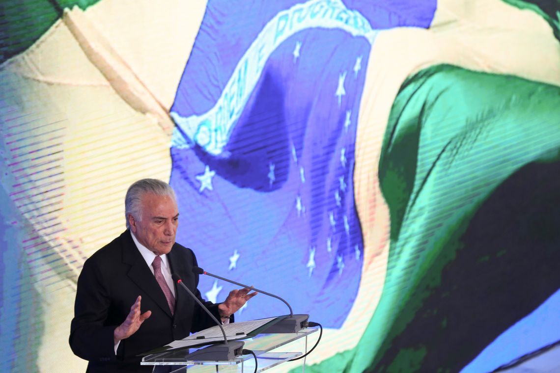 Fabio Rodrigues Pozzebom/Agência Brasil Presidente Michel Temer faz balanço dos dois anos de governo, durante o evento O Brasil Voltou, no Palácio do Planalto.