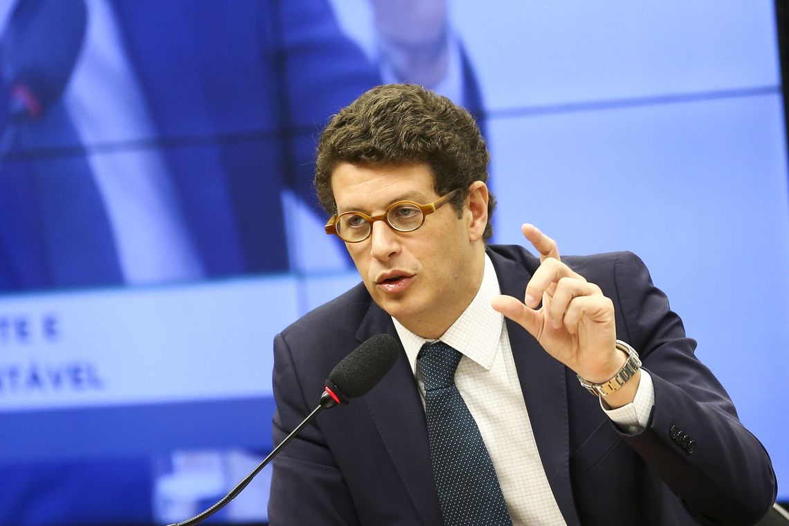 Marcelo Camargo/Agência Brasil O ministro do Meio Ambiente, Ricardo Salles, participa de audiência pública na Comissão de Meio ambiente e Desenvolvimento Sustentável da Câmara dos Deputados.