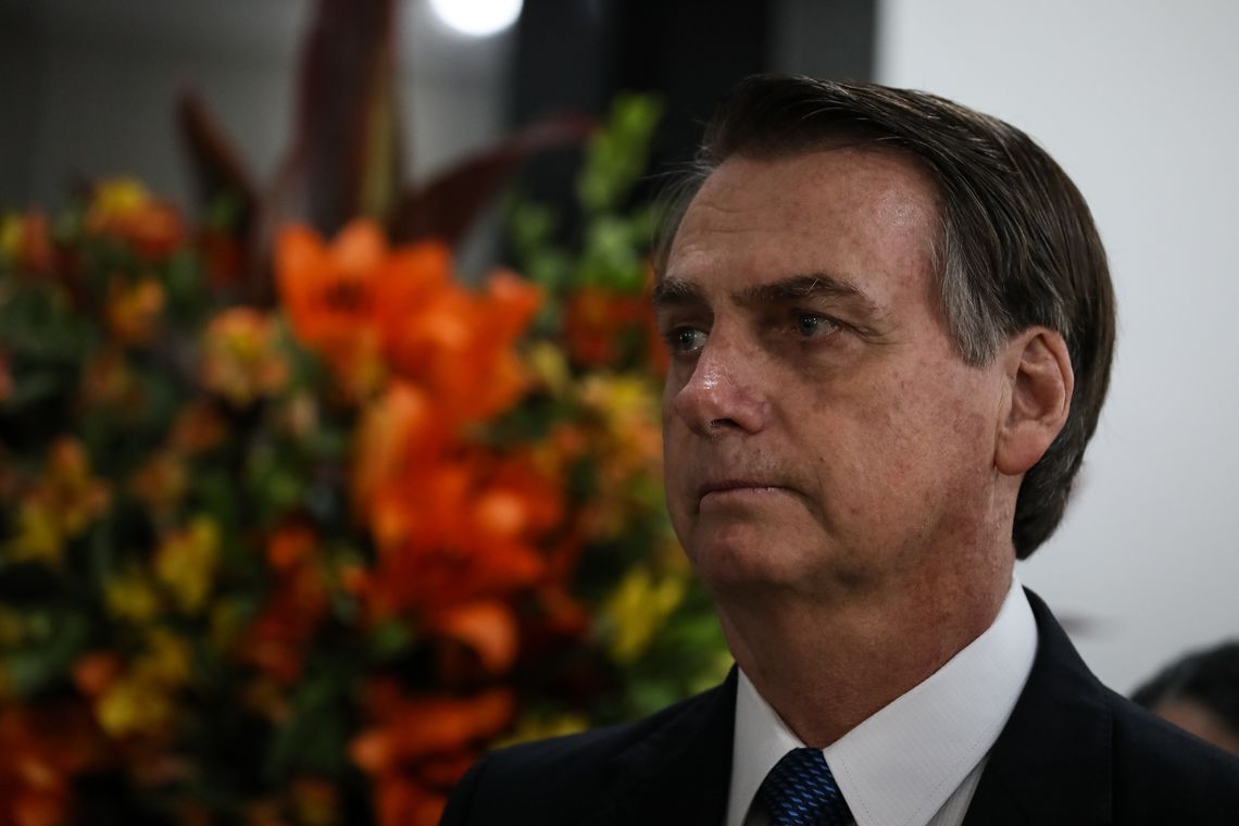 Presidente da República, Jair Bolsonaro, durante homenagem recebida por ocasião de seu aniversário.