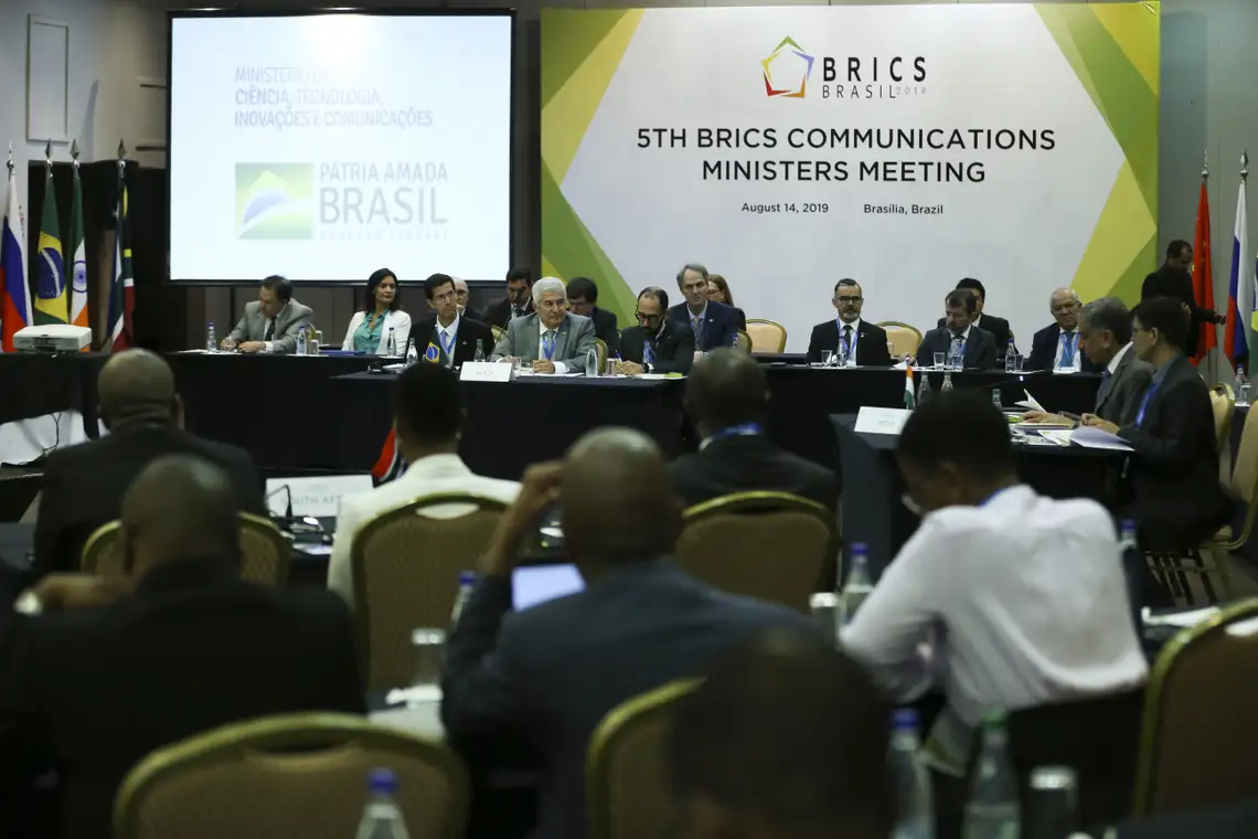 José Cruz/Agência Brasil O ministro da Ciência, Tecnologia, Inovações e Comunicações, Marcos Pontes, participa da 5ª Reunião de Ministros de Comunicações dos BRICS, no Hotel Windsor Plaza