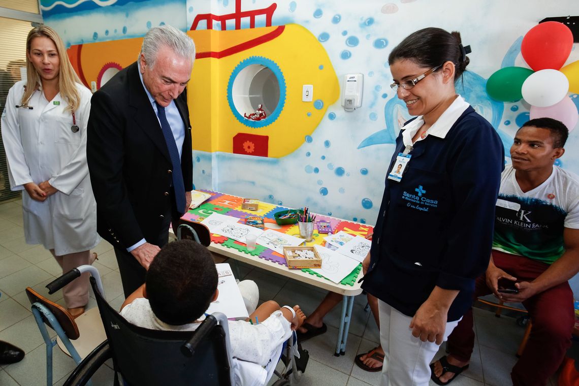 Alan Santos/PR Presidente Michel Temer visita instalações da Santa Casa de Misericórdia, em Barretos (SP).