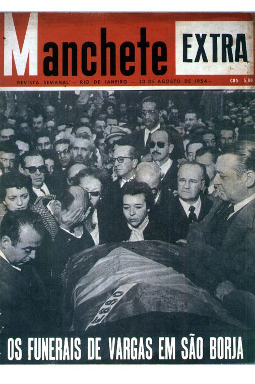 Capa da revista Manchete, funeral de GetÃºlio Vargas